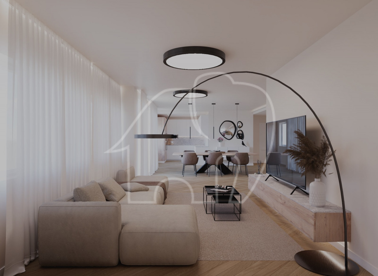 014__RENDERING_Wohnzimmer-soggiorno Licht und Exklusivität: Vierzimmerwohnung im Herzen des Musikviertels